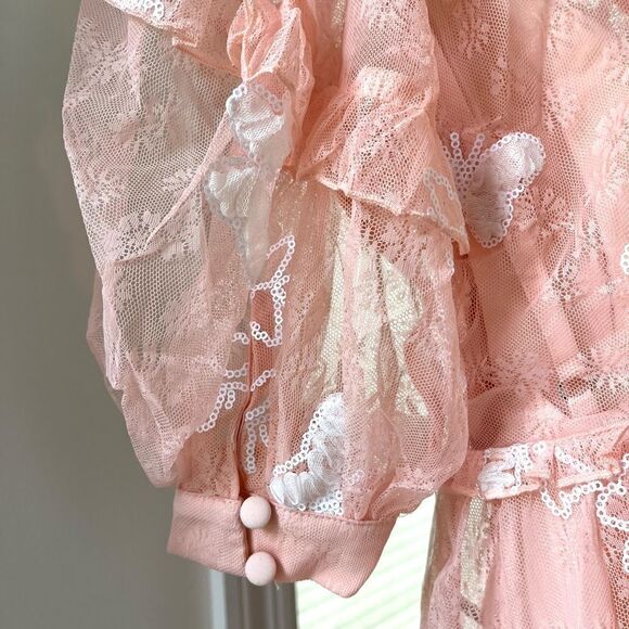 For Love And Lemons Shari Lace Mini Pale Pink Size Small NWT - Picture 8 of 14